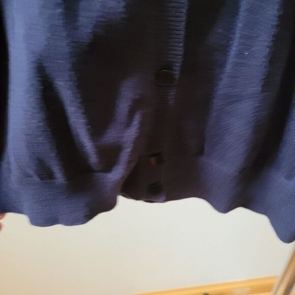 Talbots Cardigan Size Medium Blue 3/4 Sleeve  Knit Sweater  Button Front - Picture 6 of 8